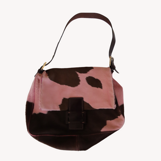 Fendi: Vintage Pink Cow Print Mamma Bag