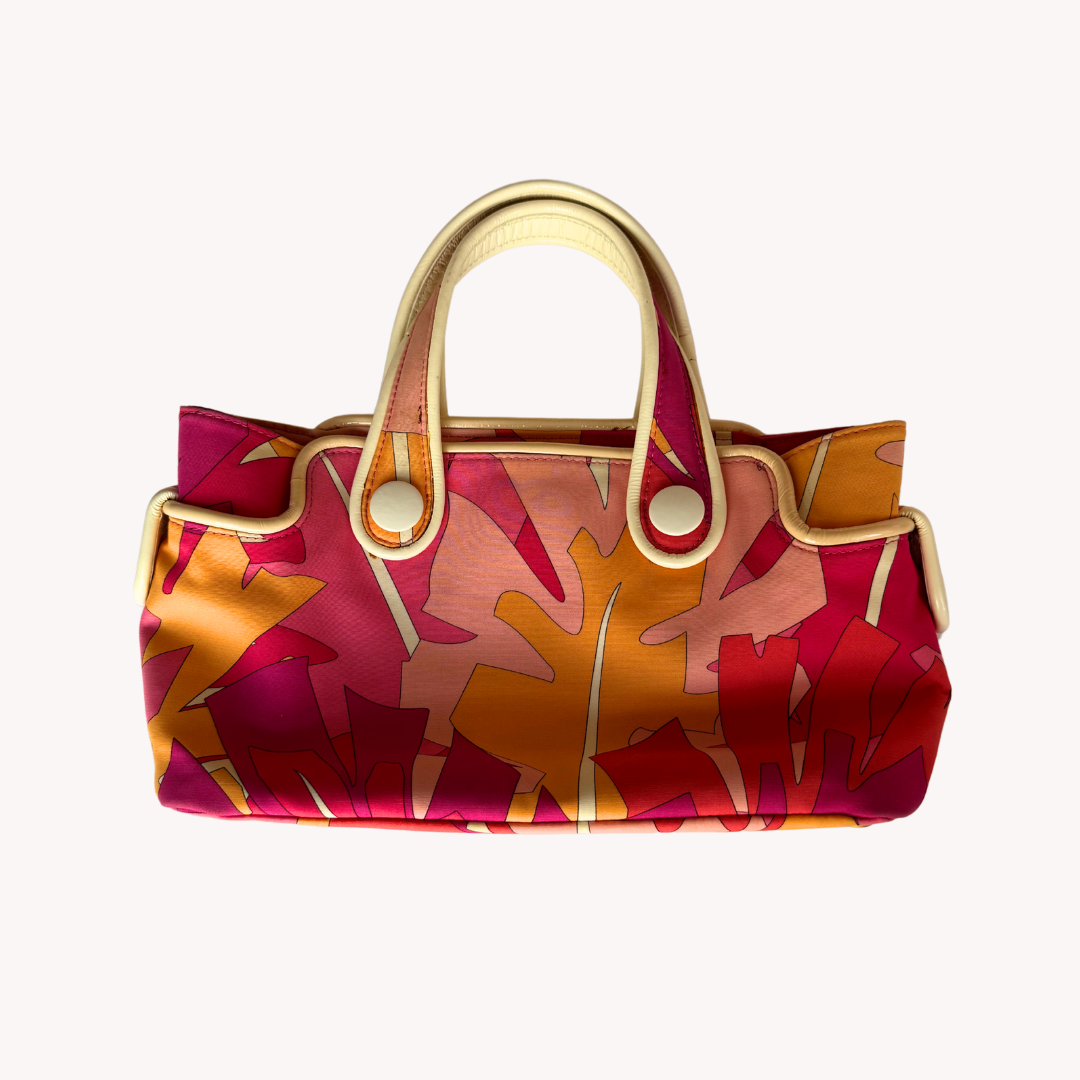 Emilio Pucci: Vintage Pink and Orange Printed Tote Bag – 7 DRAWERS Emilio Pucci: Vintage Pink and Orange Printed Tote Bag – 7 DRAWERS