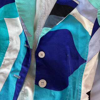 Emilio Pucci: Vintage Blue Printed Blazer