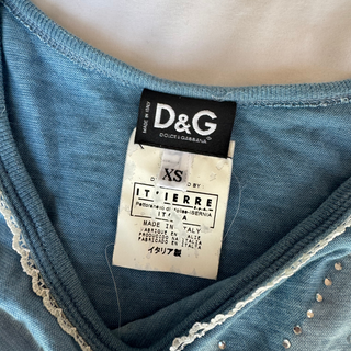 D&G: Vintage Blue Rhinestone Logo Tee
