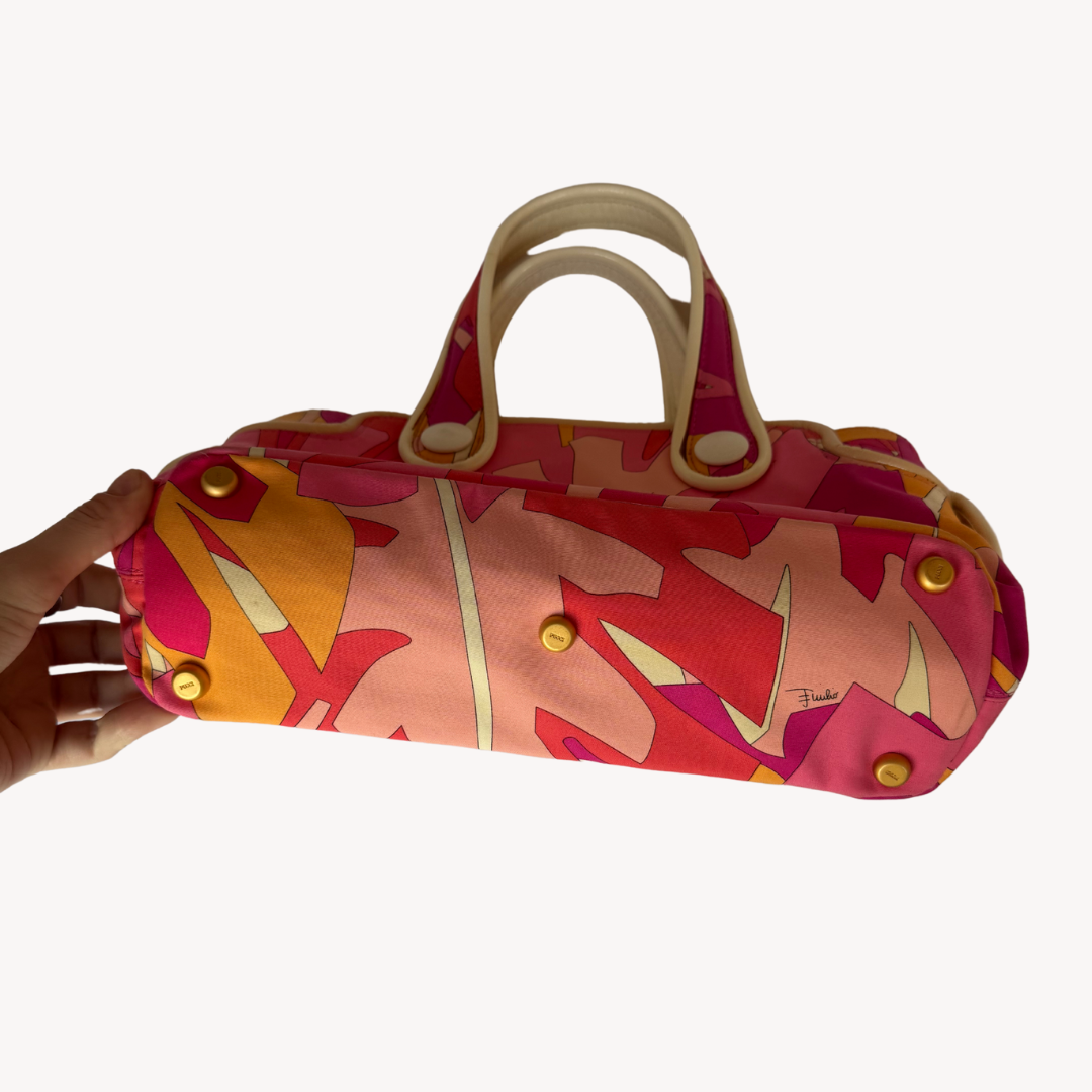 バッグ vintage emirio pucci bag Emilio Pucci: Vintage Green and Pink Printed Bag – 7 DRAWERS