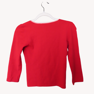 Blumarine: Vintage Red 3/4 Sleeve Top