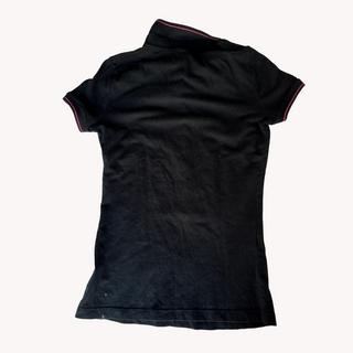 D&G: Vintage Black Embroidered Logo Polo Tee