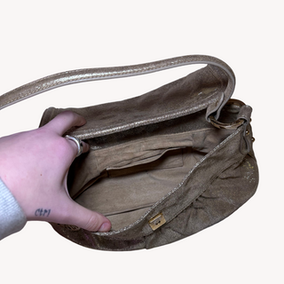 Fendi: Vintage Metallic Gold Shoulder Bag