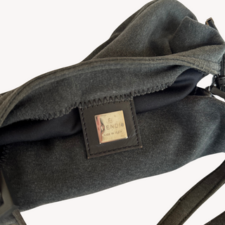 Fendi: Vintage Grey Jersey Double Strap Baguette Bag