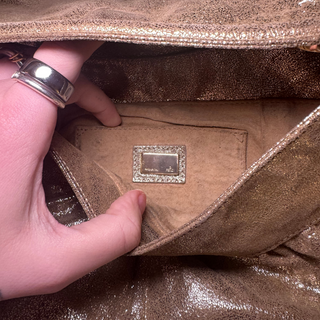 Fendi: Vintage Metallic Gold Shoulder Bag