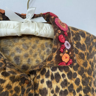 Blugirl by Blumarine: Vintage Leopard Floral Collar Cashmere Sweater