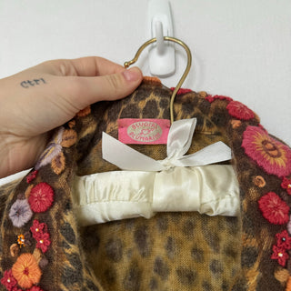 Blugirl by Blumarine: Vintage Leopard Floral Collar Cashmere Sweater