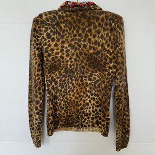 Blugirl by Blumarine: Vintage Leopard Floral Collar Cashmere Sweater