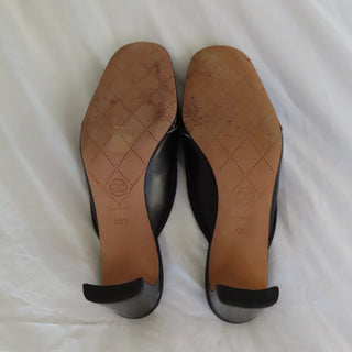 Chanel: Vintage Black CC Mule Kitten Heels (40.5)
