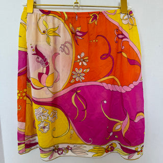 Emilio Pucci: Vintage Pink & Orange Pattern Skirt