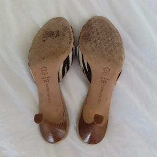 Manolo Blahnik: Vintage Animal Print Pony-Hair Mules (39.5)