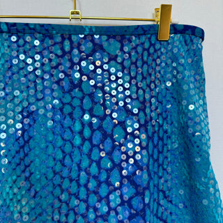 Express: Vintage Blue Sequin Mini Skirt
