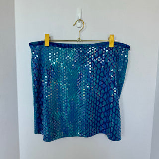 Express: Vintage Blue Sequin Mini Skirt