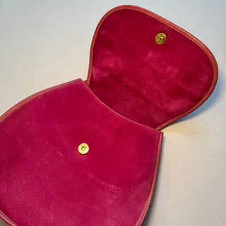 Gucci: Vintage Hot Pink Suede Horsebit Saddle Bag