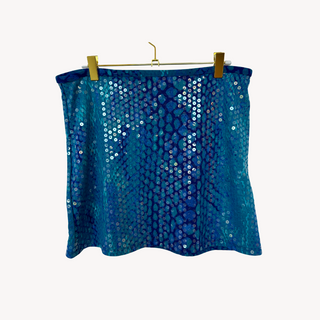 Express: Vintage Blue Sequin Mini Skirt